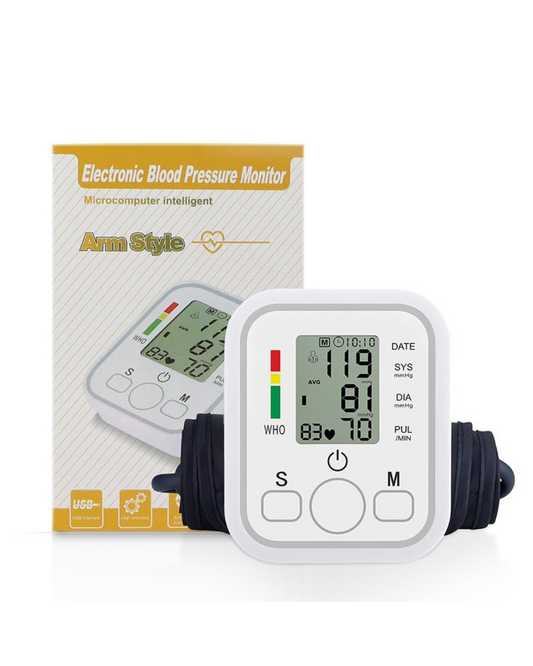 Automatic Blood Pressure Monitor – Clinically Validated with Arrhythmia Detection & WHO Color-Coded Indicator