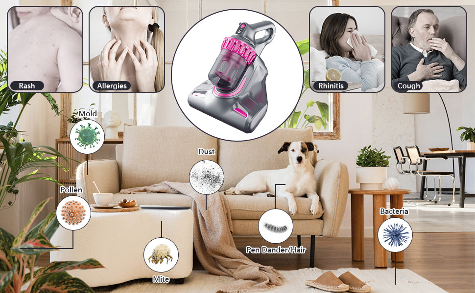INGUNAR 4-in-1 Dust & UV Vacuum – Deep Clean for Beds, Sofas & Fabrics