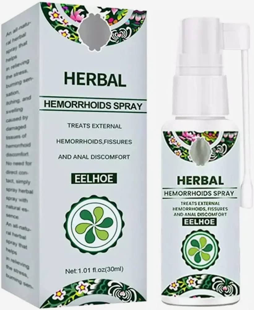 EELHOE Herbal Hemorrhoids Spray - Natural Relief for Hemorrhoids, Fissures & Anal Discomfort - External Piles Treatment, Anti-Itch, Pain & Swelling Relief