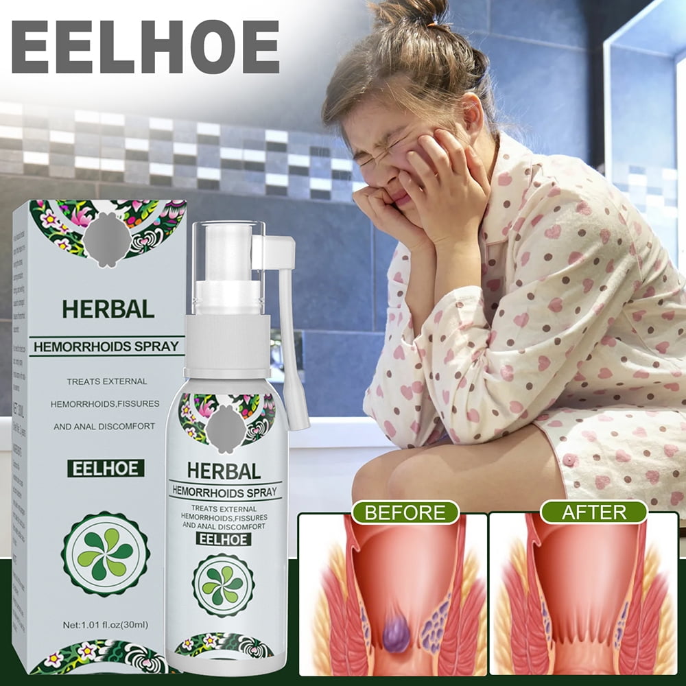 EELHOE Herbal Hemorrhoids Spray - Natural Relief for Hemorrhoids, Fissures & Anal Discomfort - External Piles Treatment, Anti-Itch, Pain & Swelling Relief