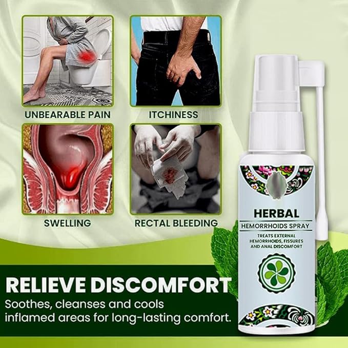 EELHOE Herbal Hemorrhoids Spray - Natural Relief for Hemorrhoids, Fissures & Anal Discomfort - External Piles Treatment, Anti-Itch, Pain & Swelling Relief