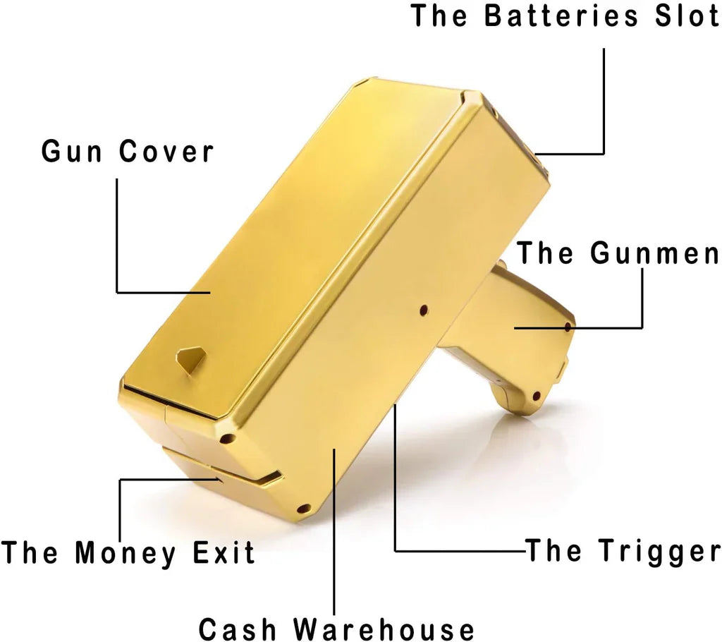 💸 Gold Money Gun Shooter – Make It Rain at Every Party!