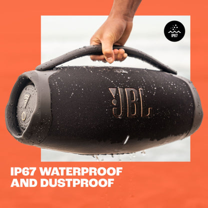 JBL Boombox 3 Portable Bluetooth Speaker – Waterproof, 24-Hour Battery, Deep Bass, PartyBoost, Black