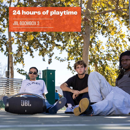 JBL Boombox 3 Portable Bluetooth Speaker – Waterproof, 24-Hour Battery, Deep Bass, PartyBoost, Black