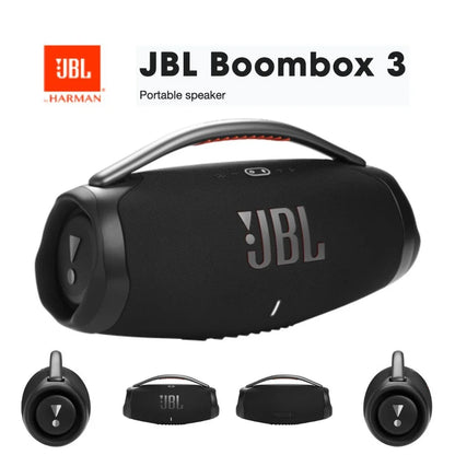JBL Boombox 3 Portable Bluetooth Speaker – Waterproof, 24-Hour Battery, Deep Bass, PartyBoost, Black