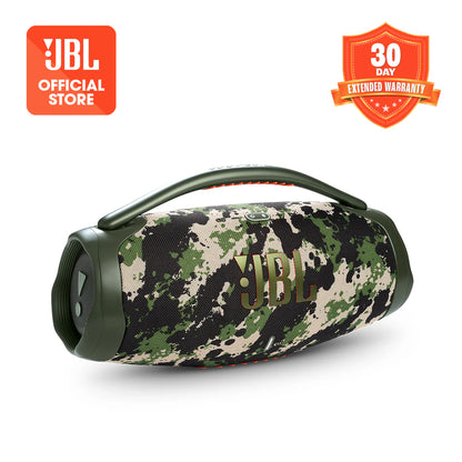 JBL Boombox 3 Portable Bluetooth Speaker – Waterproof, 24-Hour Battery, Deep Bass, PartyBoost, Black