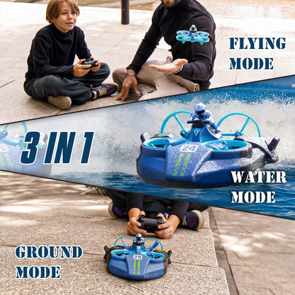 Quadcopter Remote Control Drone 3-in-1 – Air, Water & Land Explorer