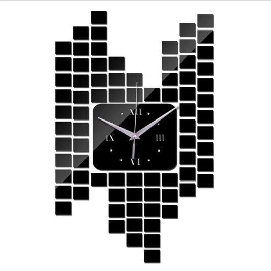 Mosaic Wall Sticker Clock – Decorative, Waterproof & Battery-Operated
