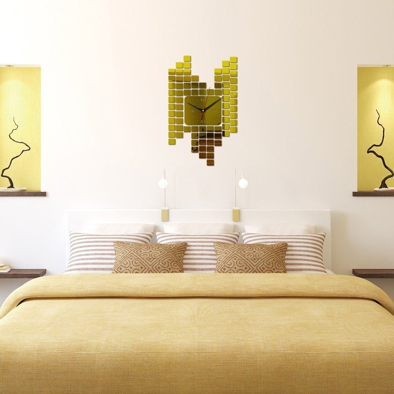 Mosaic Wall Sticker Clock – Decorative, Waterproof & Battery-Operated