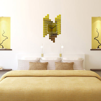 Mosaic Wall Sticker Clock – Decorative, Waterproof & Battery-Operated