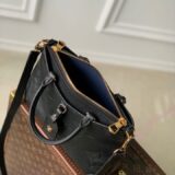 Replica Louis Vuitton Trianon bag in monogram empreinte leather, held by a woman, high-quality designer dupe with free shipping (9)