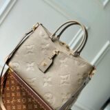 Replica Louis Vuitton beige Trianon bag in monogram empreinte leather, high-quality designer dupe with free shipping (1)